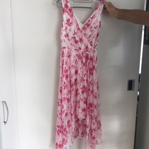 Karl Lagerfeld pink floral high low dress